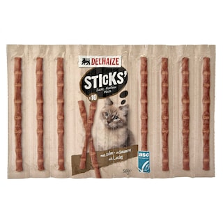 Delhaize | Kattensnacks | Sticks | Zalm 