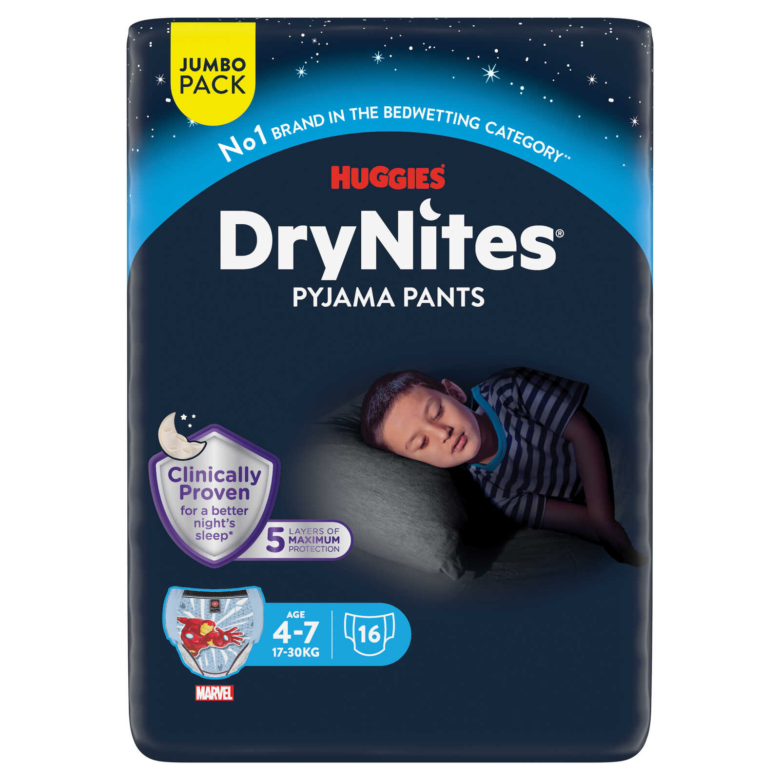Huggies Nachtbroekjes | Jongen | Absorberend | 4-7 jaar