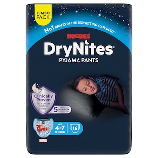 Huggies | DryNites | Nachtbroekjes | Jongen | Absorberend | 4-7 jaar 16 st
