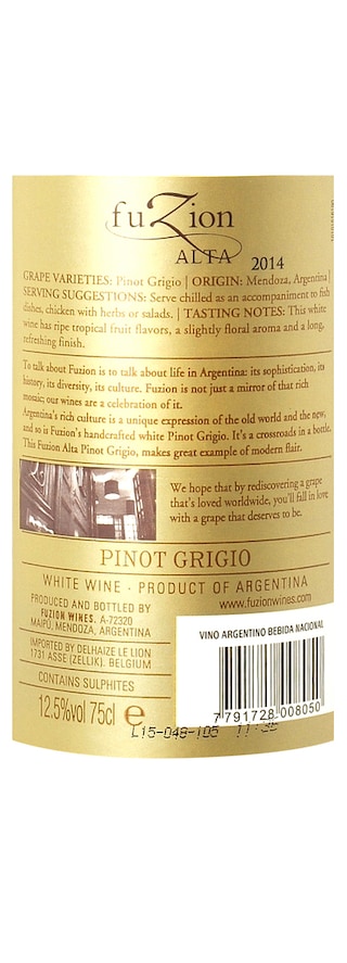 Fuzion | Alta | Pinot Grigio 75 cl