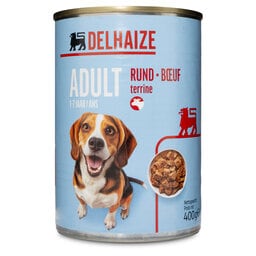 Delhaize | Aliment chien | Terrine | Adult | Boeuf 
