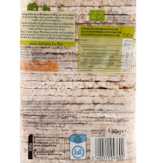 Delhaize | Bio | Galettes de Riz | Sans Sel | Bio 