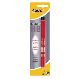 Bic | Gilbert | Crayons graphites|HB|n° 2|Qualité superieure 2 pc