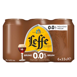 Leffe | Bière d'abbaye | Brune | Sans Alcool | 0% alc | Canette 