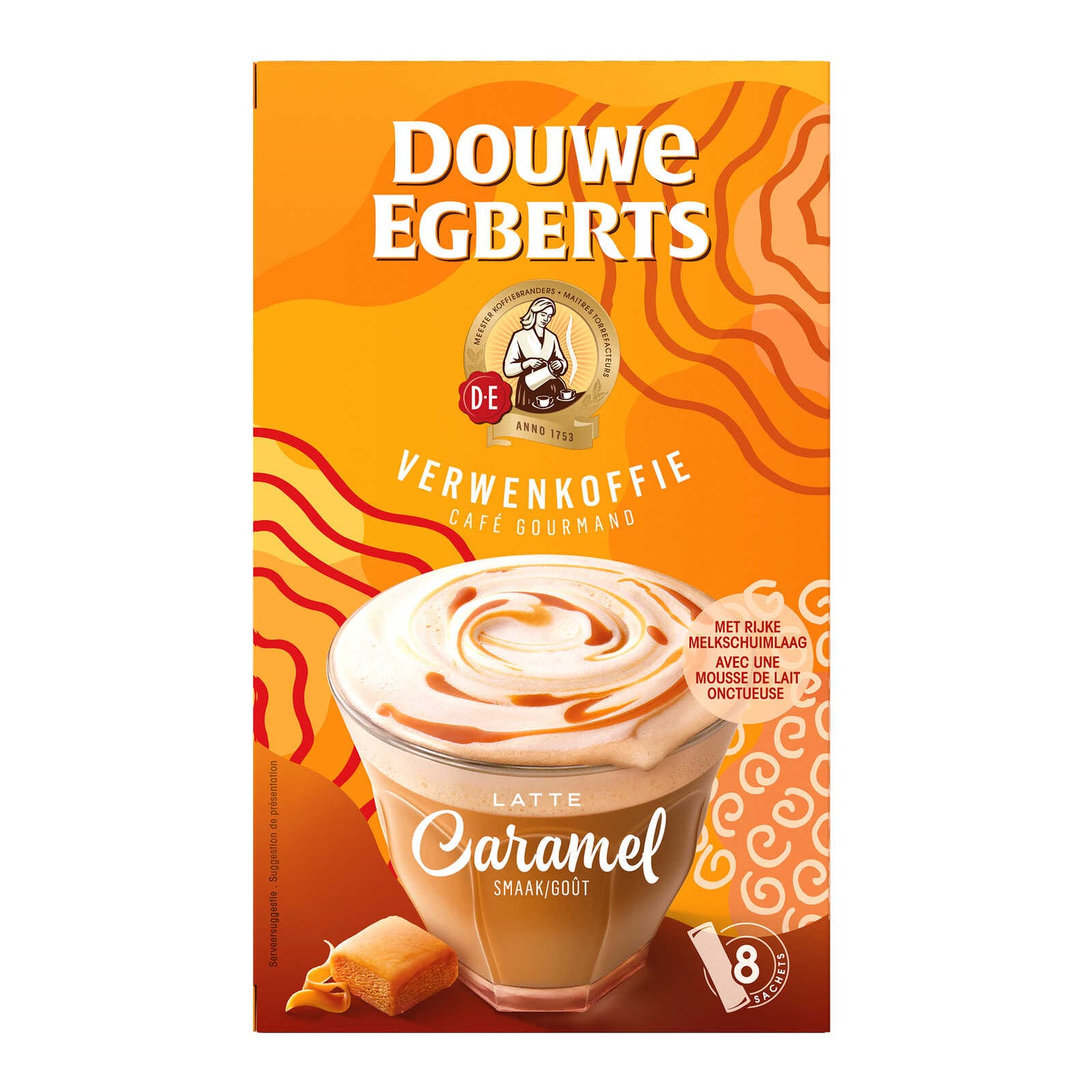 Douwe Egberts Koffie | Latte | Caramel | Inst | 8St