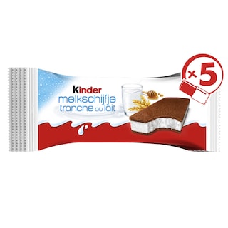 Kinder | Tranche au lait | Gâteau | Chocolat | Lait | Miel | 5 pcs 