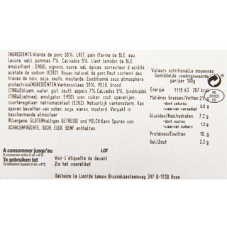 Delhaize | Boudins | Blanc | Pomme-Calvados +/- 240 gr