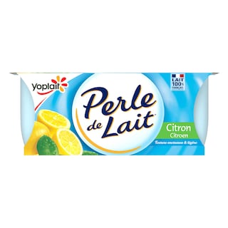 Yoplait | Perle de Lait | Spécialité laitière | Sucré | Citron 4 x 125 gr
