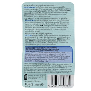 Delhaize | Maiswafels | Paprika 4 x 26 gr