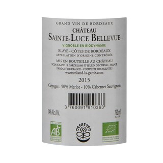 France - Frankrijk | Blaye Côte de Bordeaux | Château Sainte-Luce Bellevue 2015 Rouge|Bio 