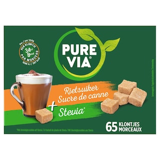 Pure Via | Edulcorant | Sucre canne & Stevia | Morceau 