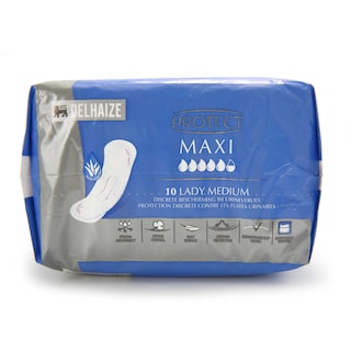 Delhaize | Protect|Fuites urinaires |Moderées - Fortes | Maxi | Extra+ |Aloe Vera|10 pc 