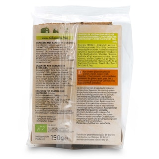 Delhaize | Bio | 150g | Crackers | 3 graines | Bio 