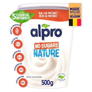 Alpro | Natuur | Plantaardig alternatief voor yoghurt | Zonder toegevoegde suiker 500 gr