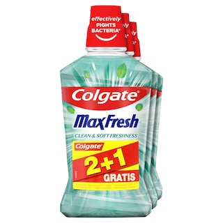Colgate | Max Fresh | Mondwater |  Fresh Soft | Groen | 500ml 3 x 50 cl