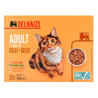 Delhaize | Aliment chat | Gelée | Mix | 12x100g 