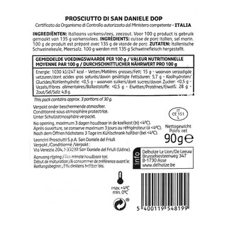 Delhaize | Prosciutto di S. Daniele | Sneden | MP 90 gr