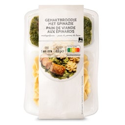 Delhaize | Pain de viande | Epinards | Purée 