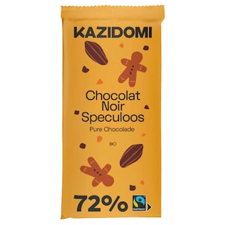 Kazidomi | Pure chocolade | 72% | Speculoos | Bio 