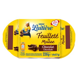 La Laitière | Mousse | Chocolade | Pure chocolade blaadjes 4 x 57 gr