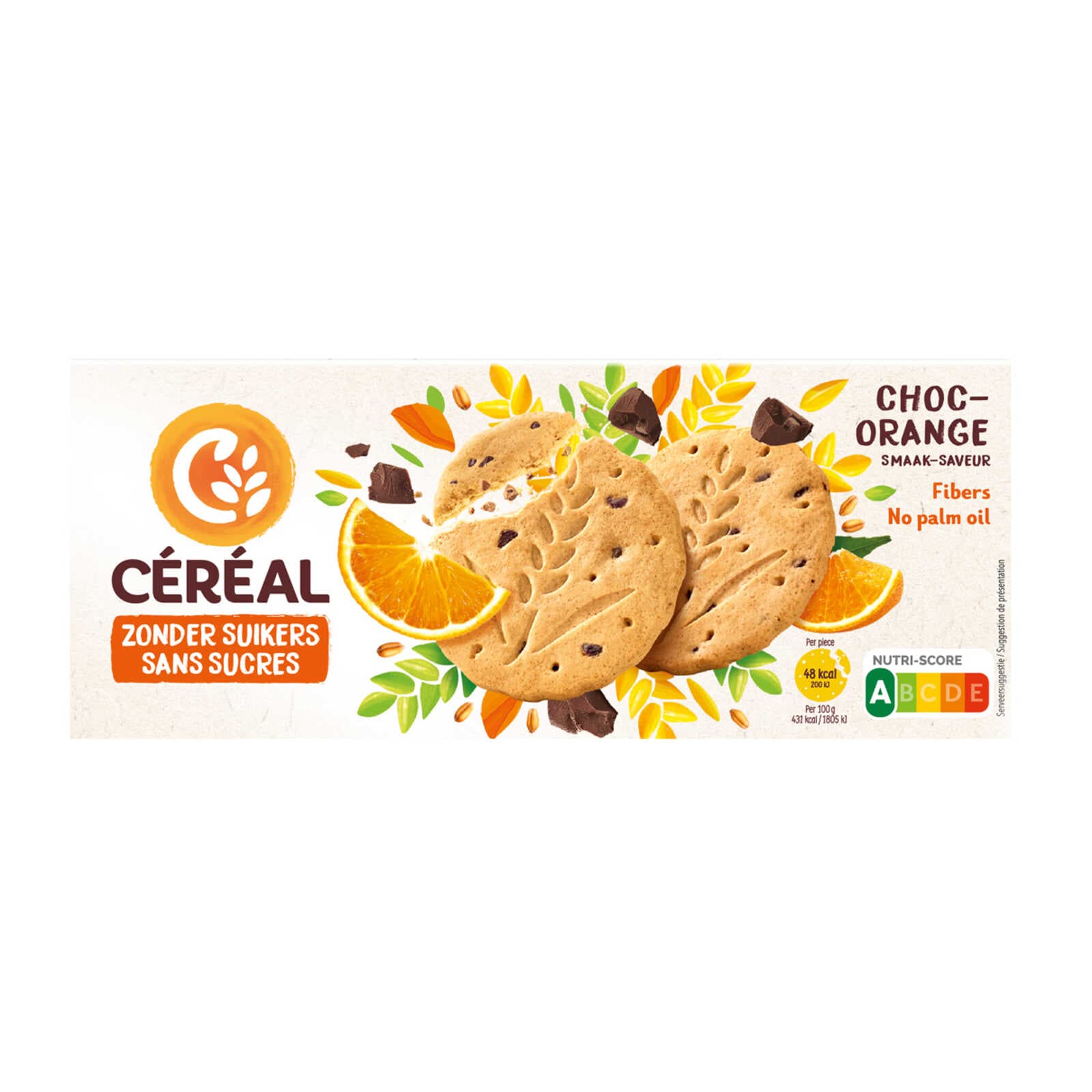 Céréal Zandkoekjes | Choc-orange | Zonder suiker