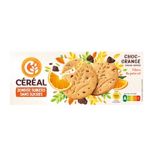 Céréal | Biscuits sablés | Choc-orange | Sans sucre 