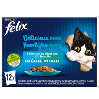Felix | Aliment Chat | Délicieux Duos | Poisson 12 x 85 gr
