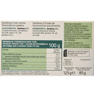 Delhaize | Sardienen | Pepers 