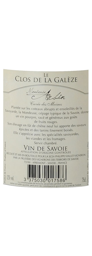 FR SAVOIE | Savoie | Mondeuse Arbin Clos Galeze 2014 Rouge 