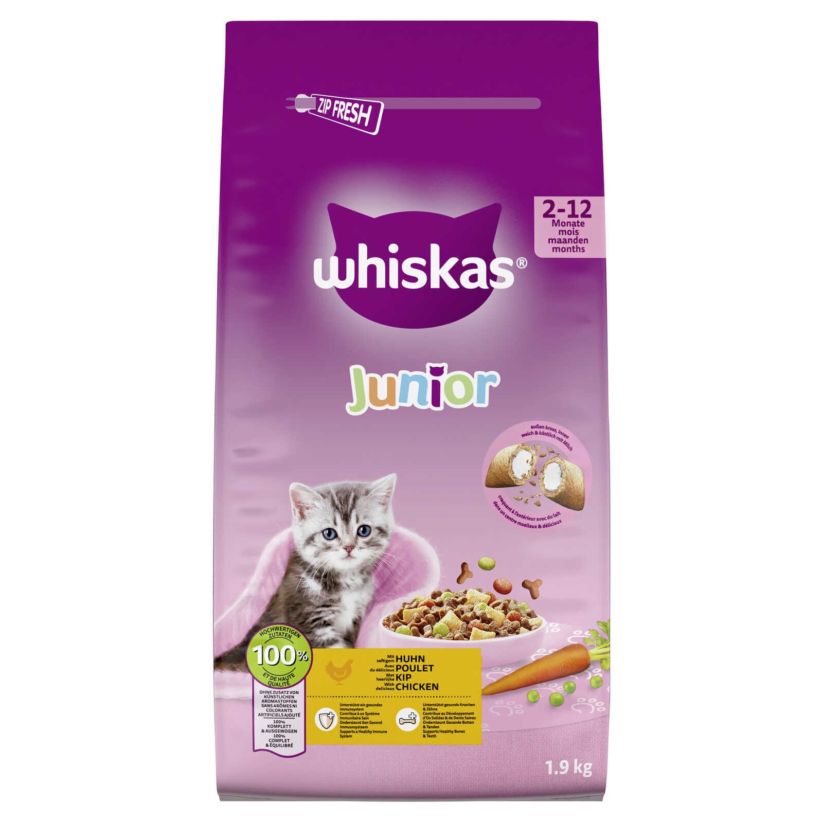 Whiskas Kattenvoeding | Brokjes | Junior | Kip