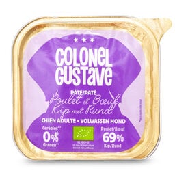 Colonel Gustave | Aliment Chien | Pâté | Poulet & Boeuf | Bio 