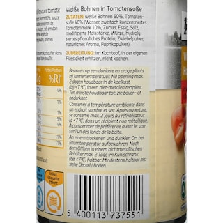 Delhaize | Haricots | Blancs | Sauce tomate 