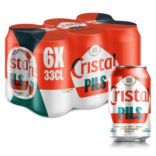Cristal | Bière blonde | Pils | 5% ALC. | Canette 6 x 33 cl