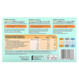 Delhaize | Gaufrettes | Beurre | Fin 250 gr