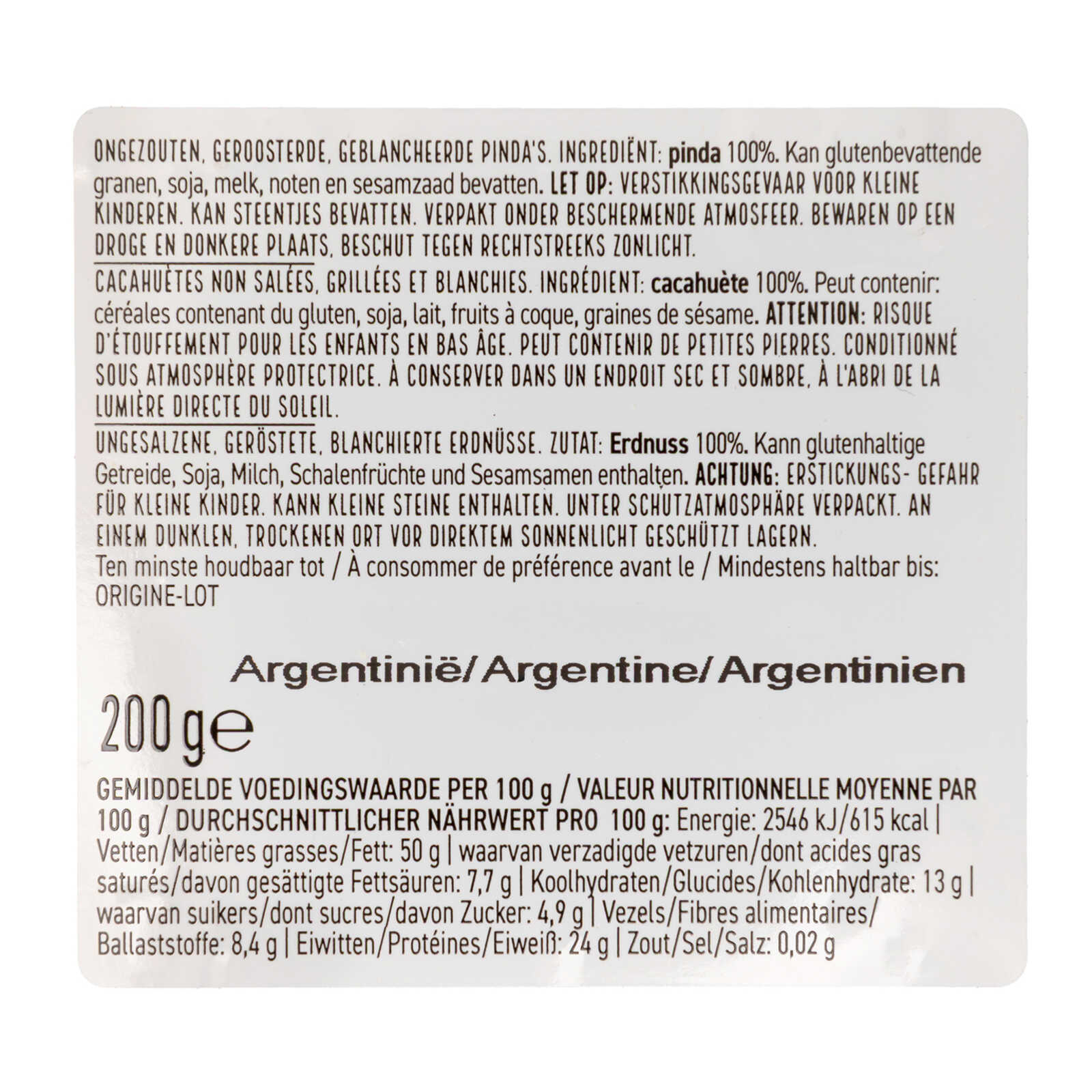 Delhaize | Pinda's | Ongezouten 200 gr