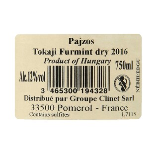 Hongrie - Hongarije | Tokaji | Château Pajzos Tokaji Furmint 16 