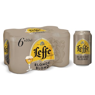 Leffe | Bière d'abbaye | Blonde | 6,6% alc | Canette 6 x 33 cl