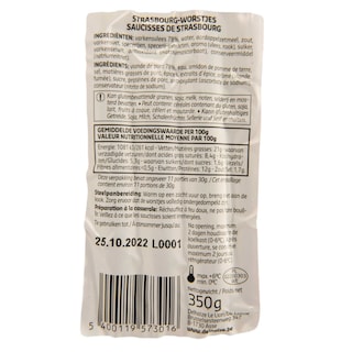 Delhaize | Worstjes | Strasbourg 350 gr
