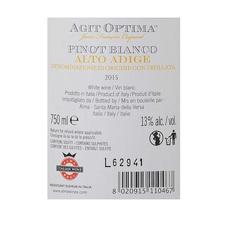 Italie - Italië | Lombardia - Alto Adige D.O.C. | Agit Optima Pinot Bianco 15 Blanc 