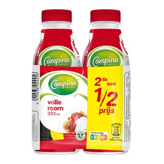 Campina | Crème fraiche | 33% M.G. | 2ème 1/2 prix 