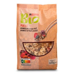 Delhaize | Muesli | Amandelen & rood fruit | Bio 