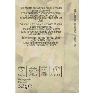 Delhaize | Bio | Kruidenthee | Linde | Zakjes | Bio 20 x 1,6 gr
