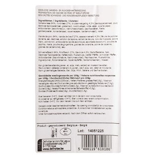 Delhaize | Gehaktbereiding | Varken-Rund | Gekruid 