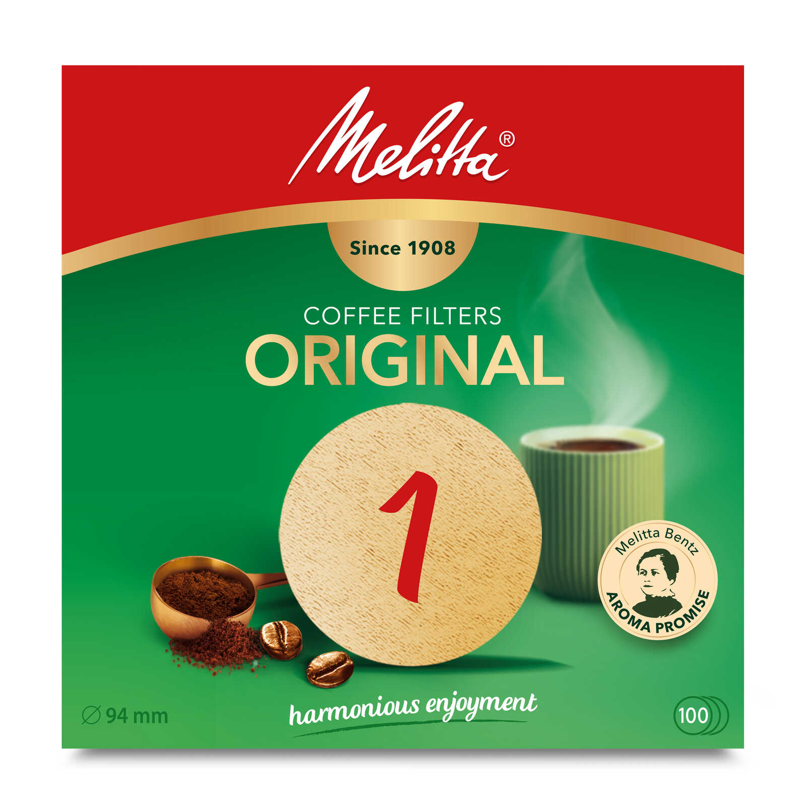 Melitta | Filtres à café n°1 94mm brun 