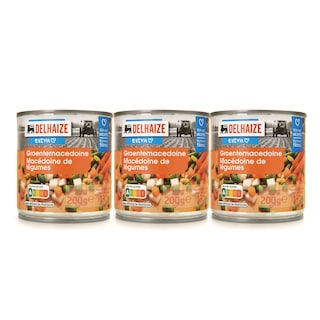 Delhaize | Légumes | Macédoine | Boîte 3 x 130 gr