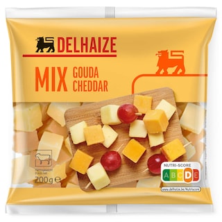 Delhaize | Cubes | Gouda | Cheddar 