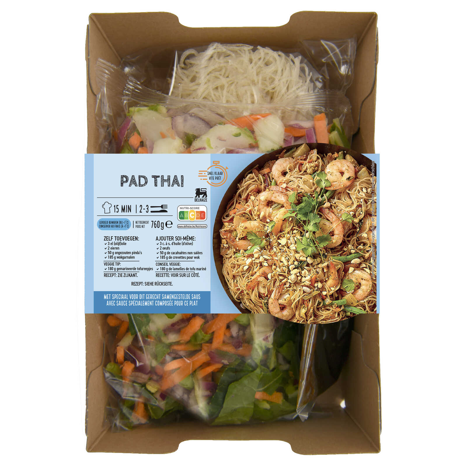 Delhaize Maaltijdbox | Versneden | Pad thai