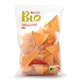 Delhaize | Bio | Tortilla chips | Chili | Bio 150 gr
