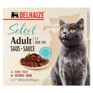 Delhaize | Kattevoeding | Saus | Rund & kalkoen 