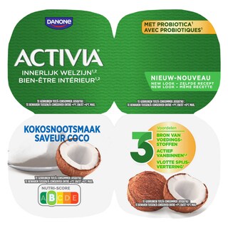 Activia | Yoghurt | Aroma kokos | Probiotica 4 x 125 gr